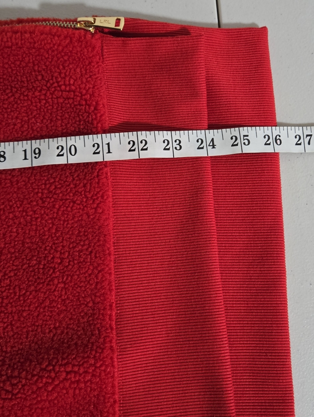 Ralph Lauren Black Label Red Sherpa Gold Zip Pullover Size L - Picture 10 of 12